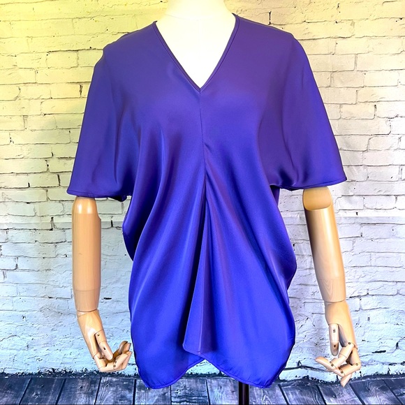 Zero + Maria Cornejo Purple V-Neck Top - Picture 1 of 14